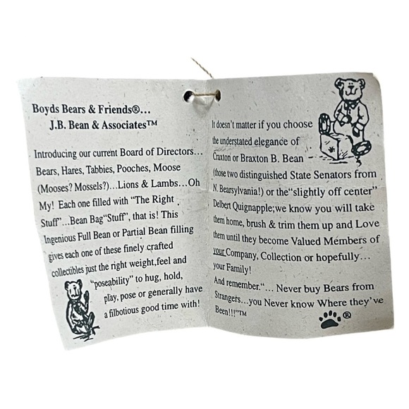 Boyds Bears  Patches B Beariluved #51000 Plush Bear  NWT Posable & Partial Bean - Picture 7 of 8